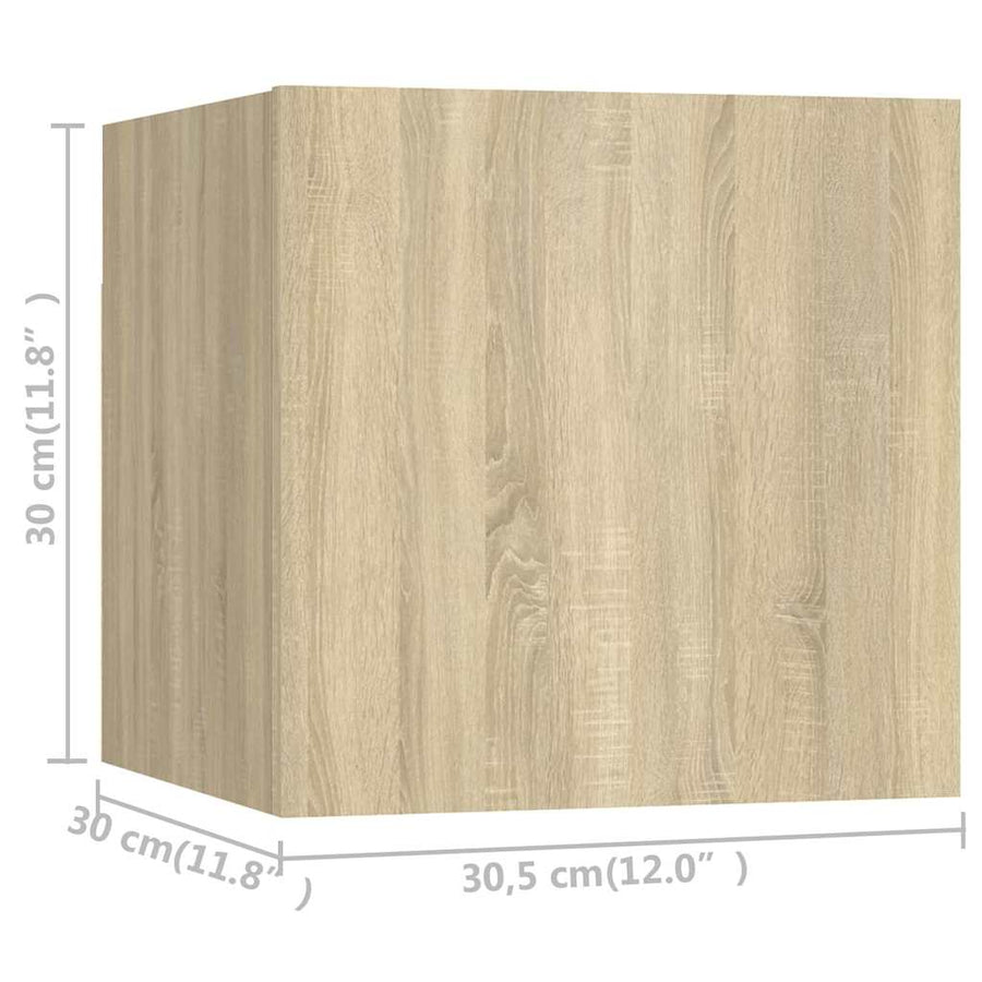 8 Piece Wall-mounted TV Cabinet Set Sonoma Oak 30,5x30x30 cm