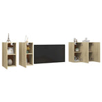 4 Piece TV Cabinet Set Sonoma Oak 30,5x30x60 cm Engineered Wood