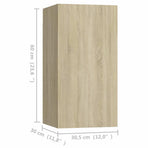 4 Piece TV Cabinet Set Sonoma Oak 30,5x30x60 cm Engineered Wood