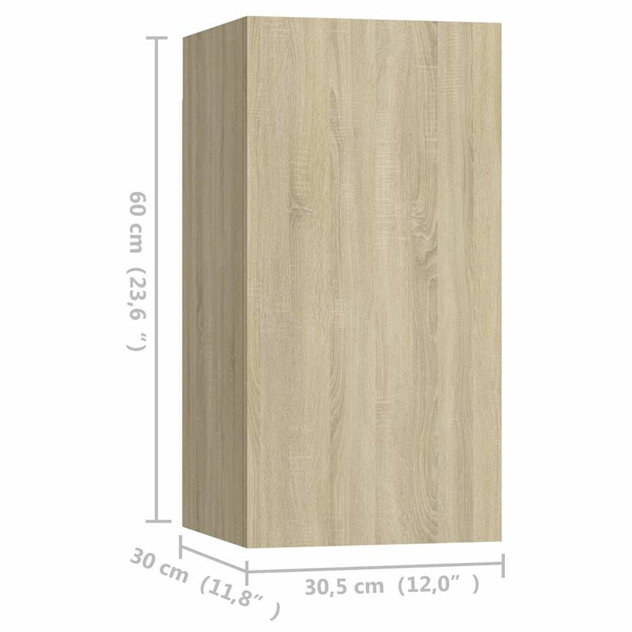 4 Piece TV Cabinet Set Sonoma Oak 30,5x30x60 cm Engineered Wood