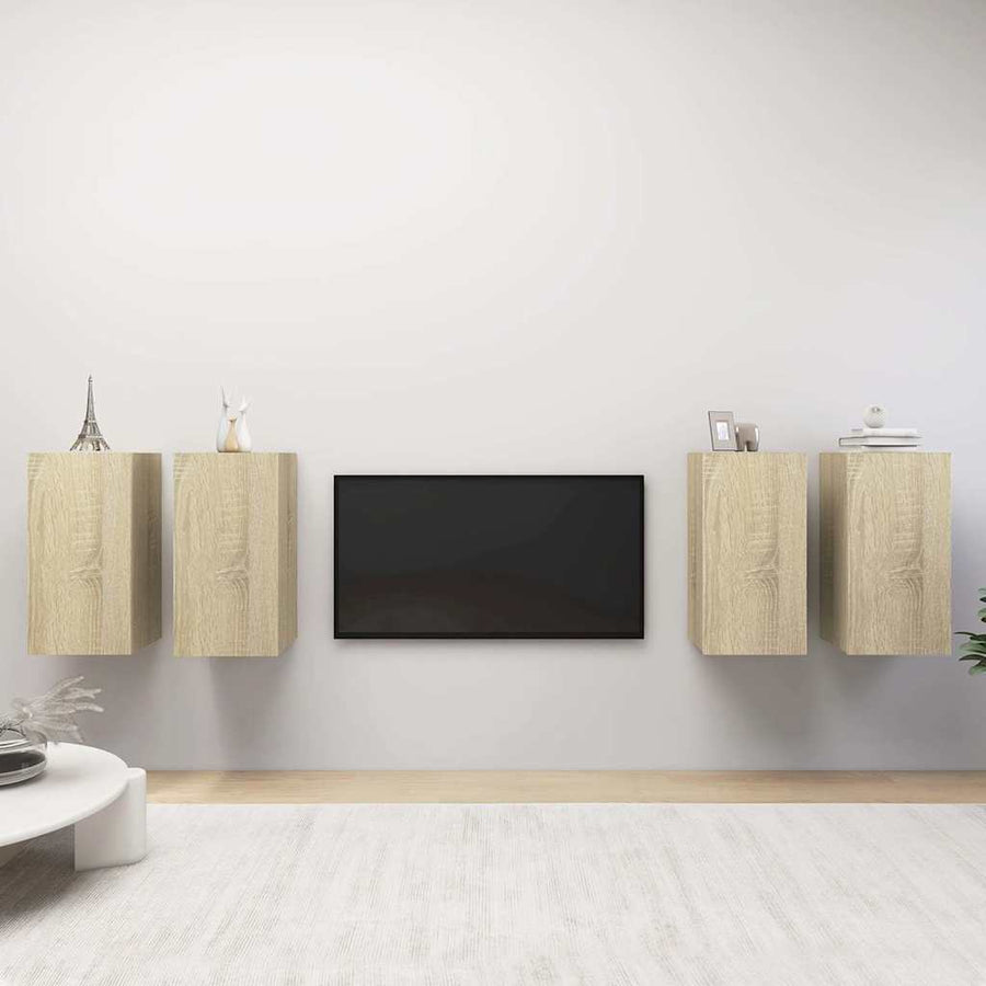 4 Piece TV Cabinet Set Sonoma Oak 30,5x30x60 cm Engineered Wood