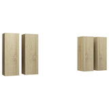 TV Cabinets 4 pcs Sonoma Oak 30.5x30x90 cm Engineered Wood - Front View