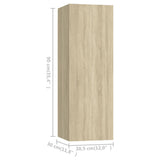 TV Cabinets 4 pcs Sonoma Oak 30.5x30x90 cm Engineered Wood - 45-Degree Angle