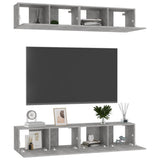 TV Cabinets 4 pcs Concrete Grey 80x30x30 cm Engineered Wood - Side View