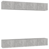 TV Cabinets 4 pcs Concrete Grey 100x30x30 cm Engineered Wood