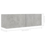 TV Cabinets 4 pcs Concrete Grey 100x30x30 cm Engineered Wood - Low Angle