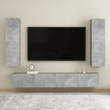 4 Piece TV Cabinet Set Concrete Grey Engineered Wood
