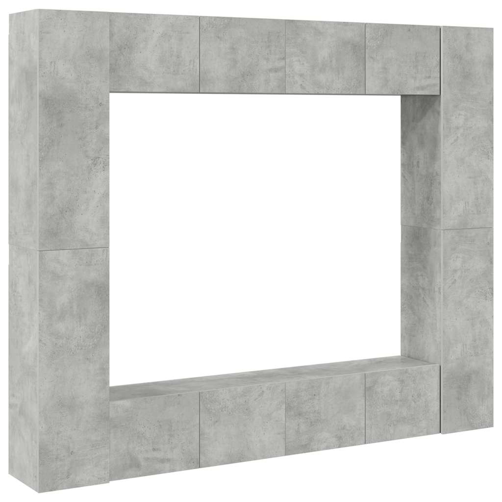 8 Piece TV Cabinet Set Concrete Grey Engineered Wood