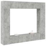8 Piece TV Cabinet Set Concrete Grey Engineered Wood