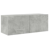 8 Piece TV Cabinet Set Concrete Grey Engineered Wood - Close-Up Angle