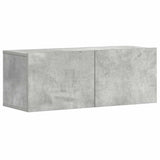 3 Piece TV Cabinet Set Concrete Grey Engineered Wood - Top-Down View