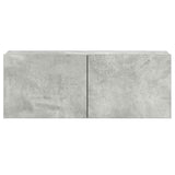 3 Piece TV Cabinet Set Concrete Grey Engineered Wood - Close-Up Angle