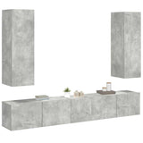 5 Piece TV Cabinet Set Concrete Grey Engineered Wood