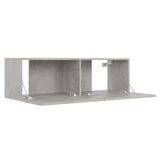 3 Piece TV Cabinet Set Concrete Grey Engineered Wood - Close-Up Angle
