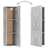3 Piece TV Cabinet Set Concrete Grey Engineered Wood - Low Angle