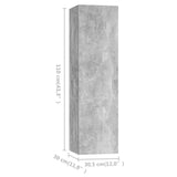 3 Piece TV Cabinet Set Concrete Grey Engineered Wood - Extra Image