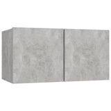 3 Piece TV Cabinet Set Concrete Grey Engineered Wood - Rear View