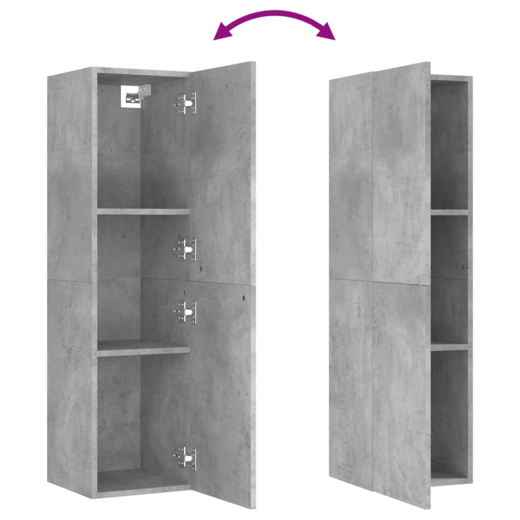 3 Piece TV Cabinet Set Concrete Grey Engineered Wood