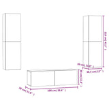 3 Piece TV Cabinet Set Concrete Grey Engineered Wood - Extra Image