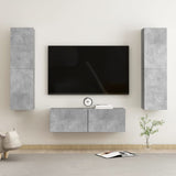 3 Piece TV Cabinet Set Concrete Grey Engineered Wood