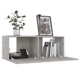 8 Piece TV Cabinet Set Concrete Grey Engineered Wood - Top-Down View