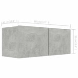 8 Piece TV Cabinet Set Concrete Grey Engineered Wood - Low Angle
