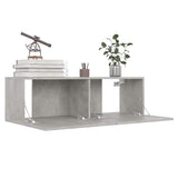 8 Piece TV Cabinet Set Concrete Grey Engineered Wood - Top-Down View