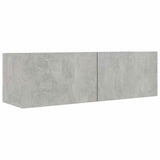 8 Piece TV Cabinet Set Concrete Grey Engineered Wood - Rear View