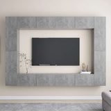 8 Piece TV Cabinet Set Concrete Grey Engineered Wood