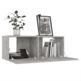 7 Piece TV Cabinet Set Concrete Grey Engineered Wood - Top-Down View