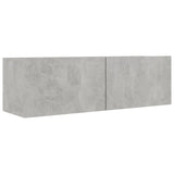 3 Piece TV Cabinet Set Concrete Grey Engineered Wood - Top-Down View