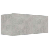 4 Piece TV Cabinet Set Concrete Grey Engineered Wood - 45-Degree Angle
