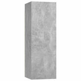 4 Piece TV Cabinet Set Concrete Grey Engineered Wood - Rear View