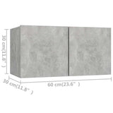 4 Piece TV Cabinet Set Concrete Grey Engineered Wood - Close-Up Angle