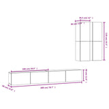 4 Piece TV Cabinet Set Concrete Grey Engineered Wood - Extra Image