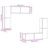 4 Piece TV Cabinet Set Concrete Grey Engineered Wood - Extra Image