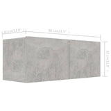5 Piece TV Cabinet Set Concrete Grey Engineered Wood - Close-Up Angle