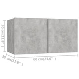 5 Piece TV Cabinet Set Concrete Grey Engineered Wood - Low Angle