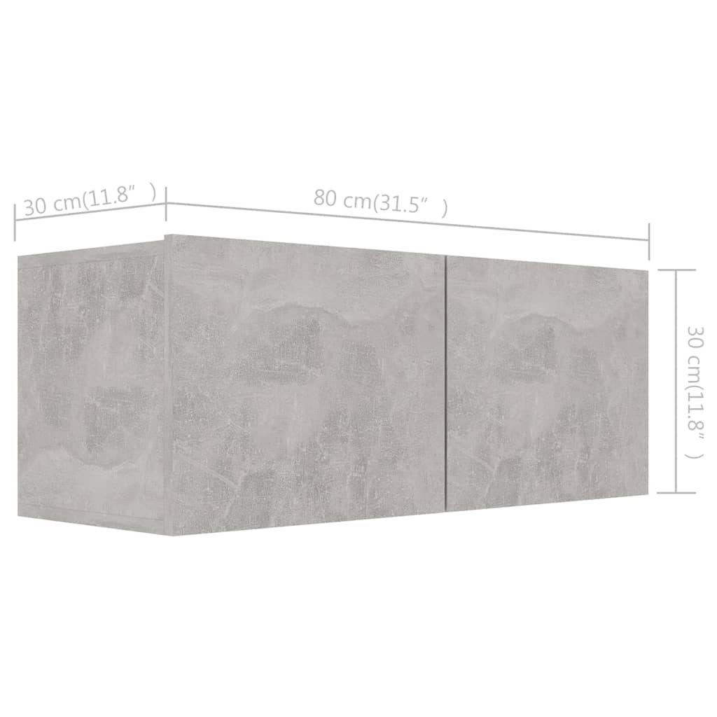 2 Piece TV Cabinet Set Concrete Grey Engineered Wood