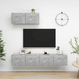 3 Piece TV Cabinet Set Concrete Grey Engineered Wood