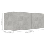 2 Piece TV Cabinet Set Concrete Grey Engineered Wood - 45-Degree Angle