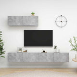 3 Piece TV Cabinet Set Concrete Grey Engineered Wood