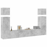8 Piece TV Cabinet Set Concrete Grey Engineered Wood