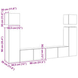 8 Piece TV Cabinet Set Concrete Grey Engineered Wood - Extra Image