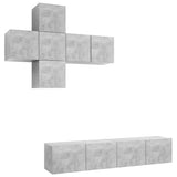 7 Piece TV Cabinet Set Concrete Grey Engineered Wood