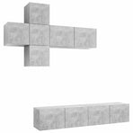 7 Piece TV Cabinet Set Concrete Grey Engineered Wood
