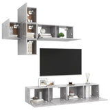 7 Piece TV Cabinet Set Concrete Grey Engineered Wood - Side View