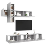 7 Piece TV Cabinet Set Concrete Grey Engineered Wood