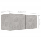 4 Piece TV Cabinet Set Concrete Grey Engineered Wood - 45-Degree Angle