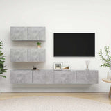 4 Piece TV Cabinet Set Concrete Grey Engineered Wood